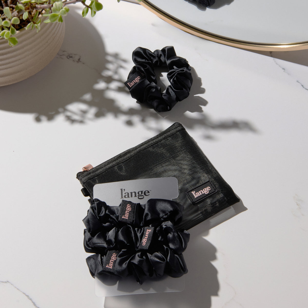 Large Satin Scrunchies 4 Piece Set
